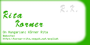 rita korner business card