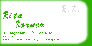 rita korner business card